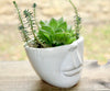 Face Planter Pot/Windowsill Planter/Cement Pot for Plants - Flesh & Blooms