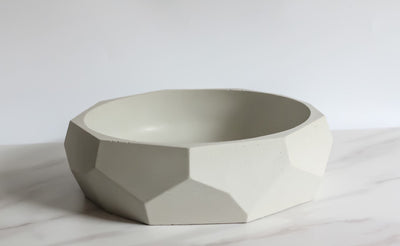 Concrete Bowl/Geometric Catchall Bowl/Minimalist Concrete Decor - Flesh & Blooms