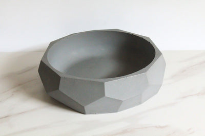 Concrete Bowl/Geometric Catchall Bowl/Minimalist Concrete Decor - Flesh & Blooms