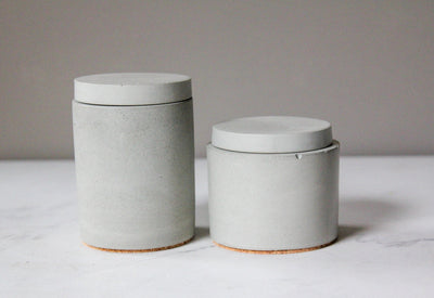 Concrete Salt Cellar-Salt Keeper-Salt Pig-Salt and Pepper Cellar Set-Housewarming Gift - Flesh & Blooms