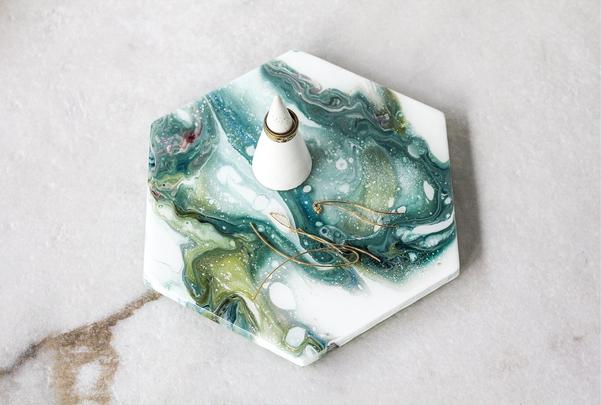 Resin and Stone Coasters-Square Coasters-Set of 4 or 9 Drink Coaster-A -  Flesh & Blooms